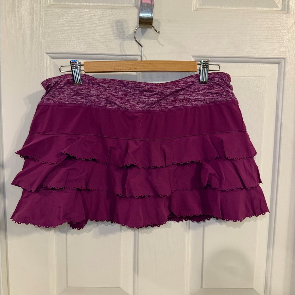 Lululemon Athletica Purple Ruffled Mini Skirt